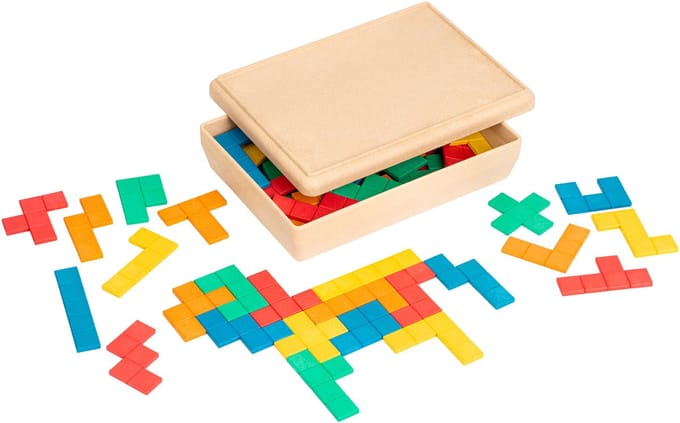 Pentominos set in kist - Educo - Educatief speelgoed