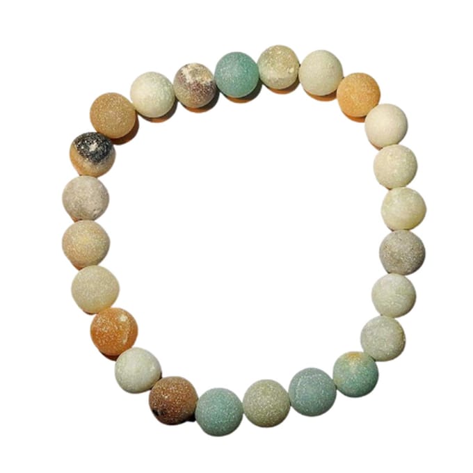 Elastische Armband van Amazoniet 8 mm. Mat