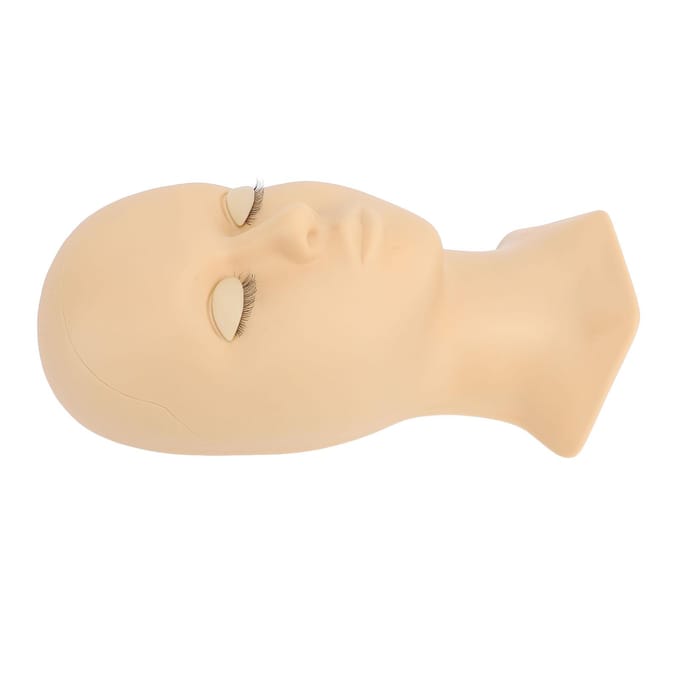 Dubbel Ooglid Wimper Mannequin Hoofd Siliconen Verwijderbaar Ooglid Simulatie Wimper Oefenmodel beige