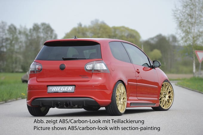 RIEGER - PERFORMANCE DIFFUSER (R32 LOOK 2 TIPS) - VOLKSWAGEN VW GOLF 5 GTI - MATTE BLACK