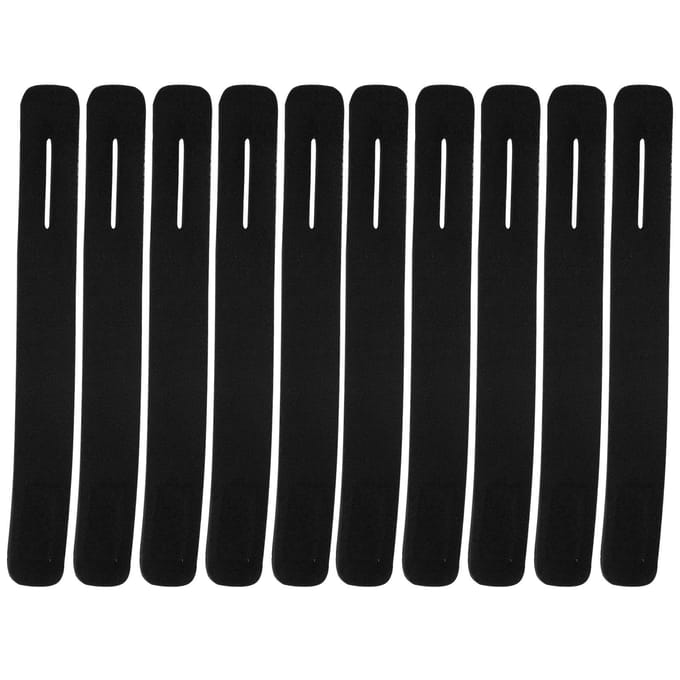 Lot de 10 sangles d'attache pour canne à pêche, bande de fixation antidérapante pour canne, accessoire porte-canne black