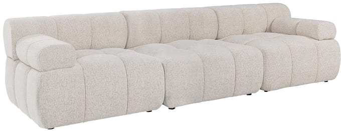 Vente-unique Modulaire vierzitsbank in gemêleerde beige stof FACIVIL