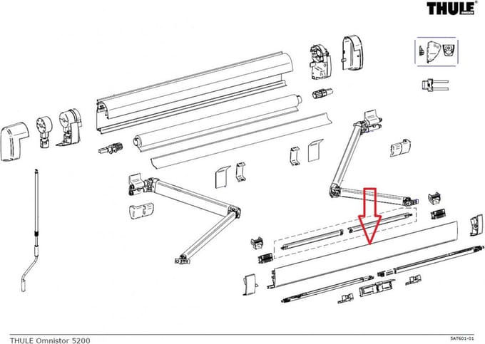Thule Lead Rail 5200 4.00 Wit