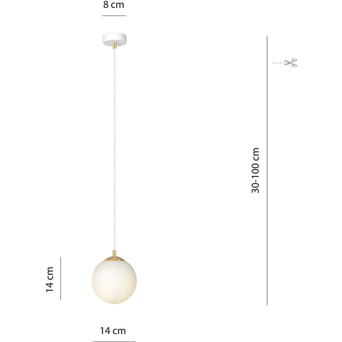 EMIBIG LIGHTING Hanglamp Royal, opaalwit/wit, glas, E14