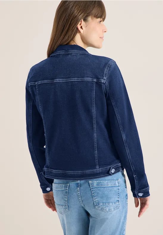 Denim jack met borstzakken en knopen