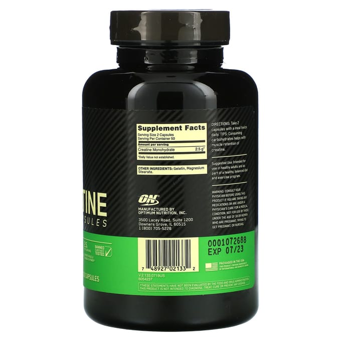 Micronized Creatine Capsules, 100 Capsules (1,25G per Capsule)