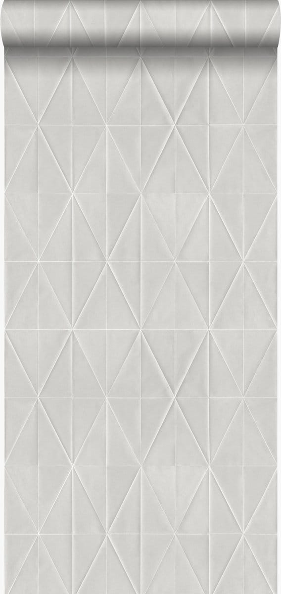 Origin Wallcoverings behang grafische vorm glanzend grijs - 53 cm x 10.05 m - 347233
