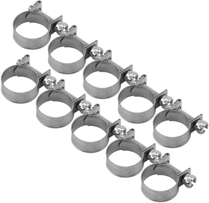 Allecto - Pack van 10 Rvs Slangklemmen 6-20 mm - Robuust en