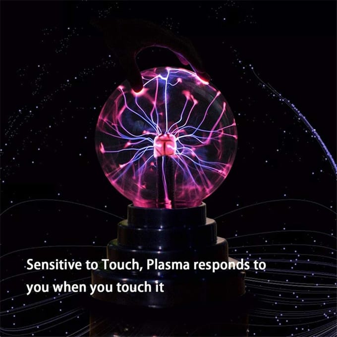 Lampe à boule Plasma de 3.94 pouces, lumière ambiante à électricité statique, veilleuse Globe alimentée par USB pour rouge