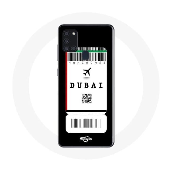 Coque - Samsung - Galaxy A21S - Souple - Noir - Billet d'avion Dubai