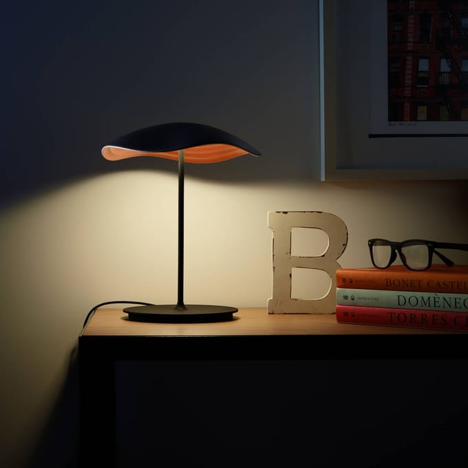 Bover LED tafellamp Valentina M/29, zwart/koper-kleurig