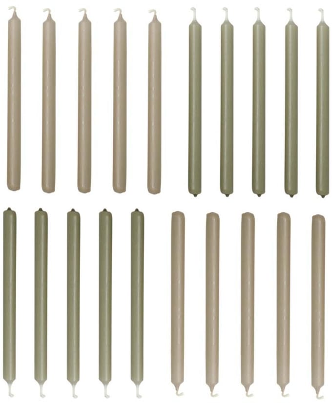Rustik Lys Cool grey  SMALLE Potloodkaarsen Medium lengte   20 stuks 1,2 x 17.5cm (let op afmeting)