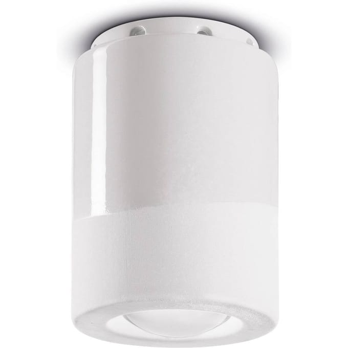 Ferroluce PI plafondlamp, cilindervormig, Ø 8,5 cm, wit