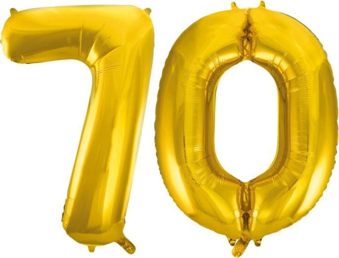 Folieballon nr. 70 Goud 86cm