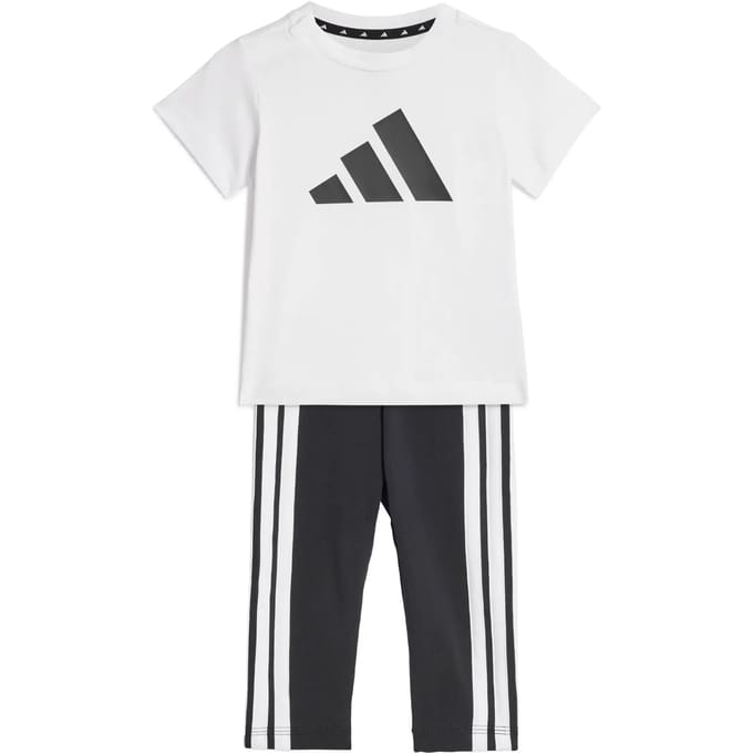 Adidas Essentials T-shirt Set Wit,Zwart 3-4 Years Meisje
