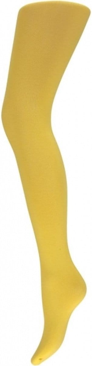 Carnaval verkleed panty voor dames - geel - 60 denier - microfibre - kousen - verkleedkleding 45/48