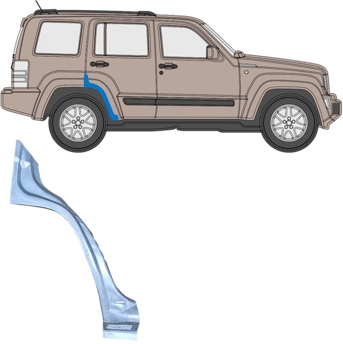 Reparatiepaneel achterspatbord voor Jeep Liberty 2008-2013 / Rechts