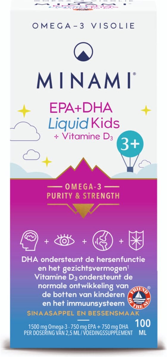 Minami EPA & DHA Liquid Kids + Vitamine D3 - 100 ml