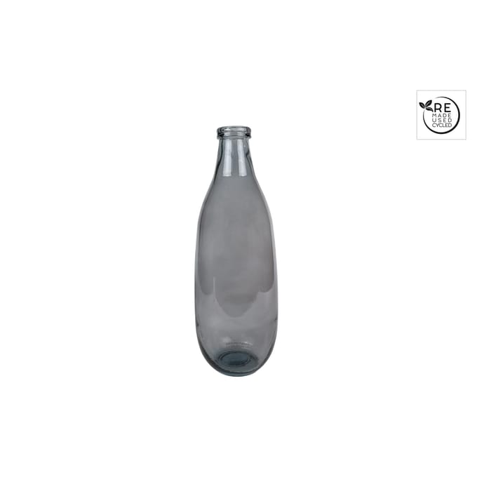 OttoSimon vaas glas grijs 15x15x40cm decoratie modern.