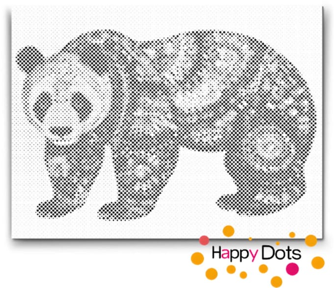 HappyDots DOT Painting Mandala Dieren 06 - Panda - 40x50cm