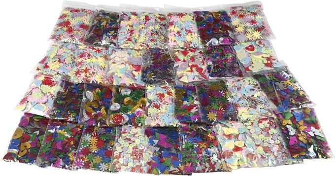 Pailletten mix, excl. doos, 32x25 gr