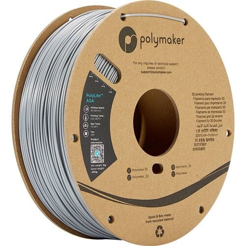 Polymaker PF01003 PolyLite Filament ASA UV-bestendig, Weerbestendig, Hittebestendig 1.75 mm 1000 g Grijs 1 stuk(s)