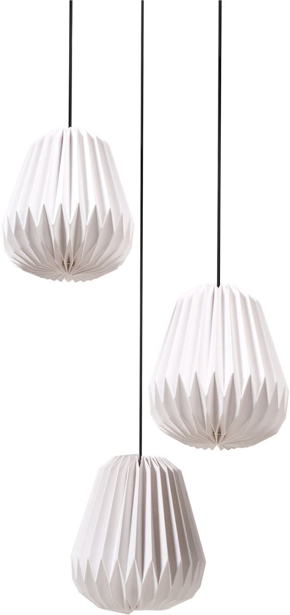 HONDE - Hanglamp - Wit - Papier/Metaal