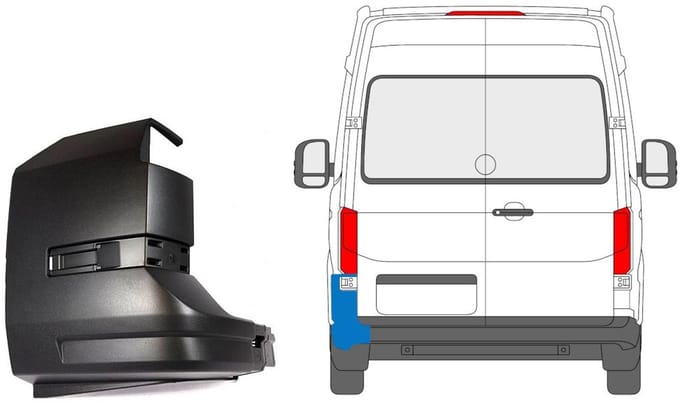 Achterbumper hoek voor Volkswagen Crafter 2017- / Links