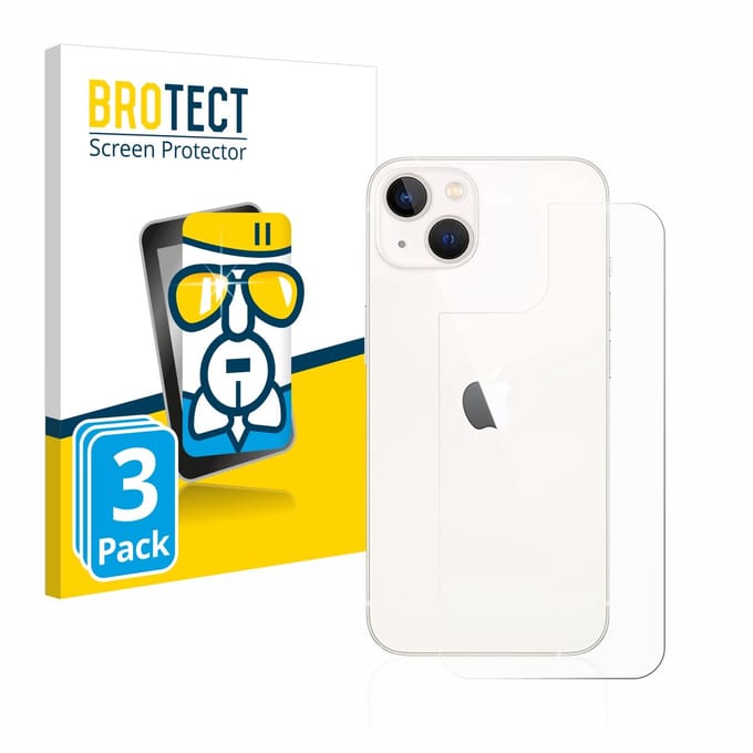 Screenprotector 3 Stuks voor Apple iPhone 13 (Achterkant) Beschermglas transparant