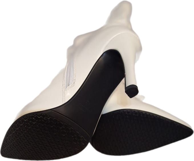 RUON- HALFHOOG LEDERLOOK LAARSJE-NAALDHAK 8 CM-EXTRA PURSE-39