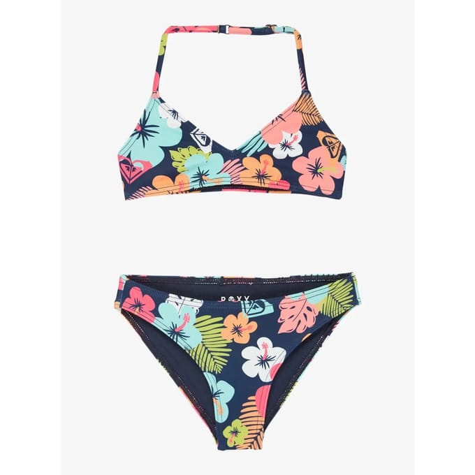 Roxy Morning Flower Triangle Bralette Bikini Blauw 6 Years Meisje