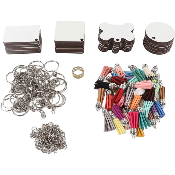201 stuks Sublimatie Sleutelhanger Blanks Dubbelzijdig Bedrukken Verbeteren Hands On Vaardigheid Warmteoverdracht gray