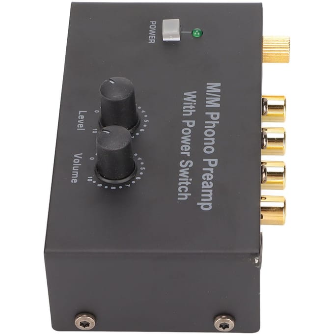 PP500P Phono Voorversterker Professionele Geluidsarme Werking Platenspeler Voorversterker met DC 12V Adapter wit