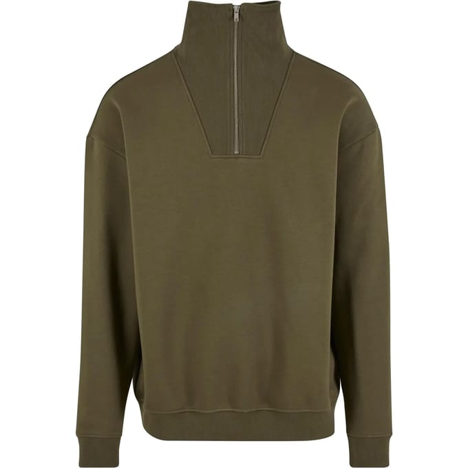 Urban Classics - Cut&Sew Troyer Sweater/trui - S - Olijfgroen