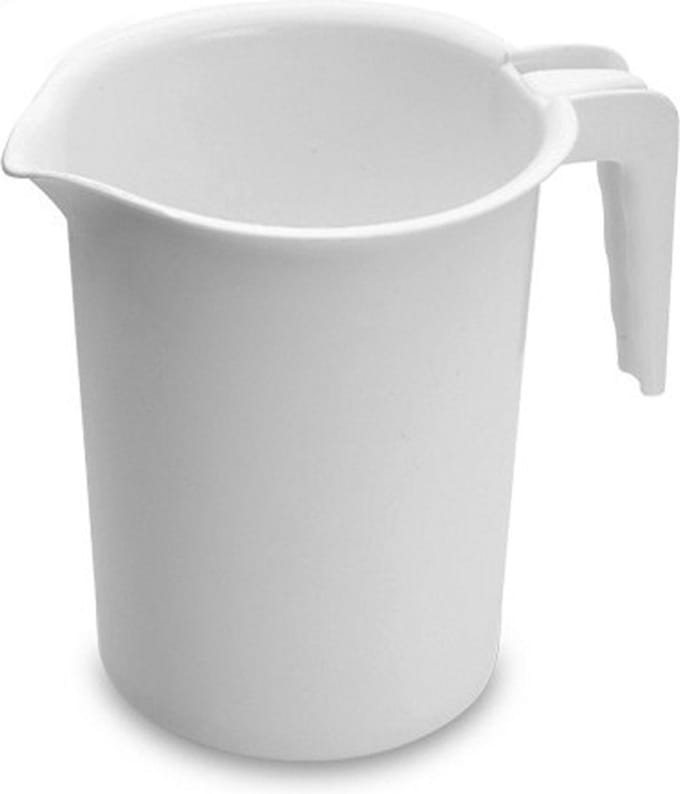 PlasticForte Mengbeker - 2x - 1,2 liter - wit - kunststof - schenkkan