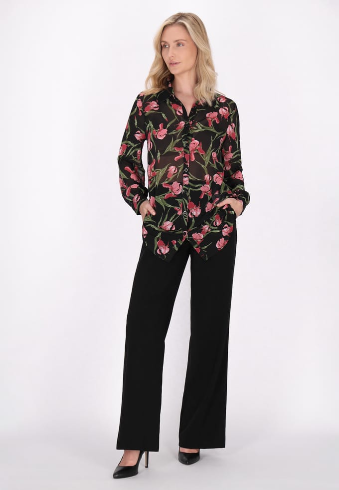 usha Blouse Dames Zwart Veelkleurig