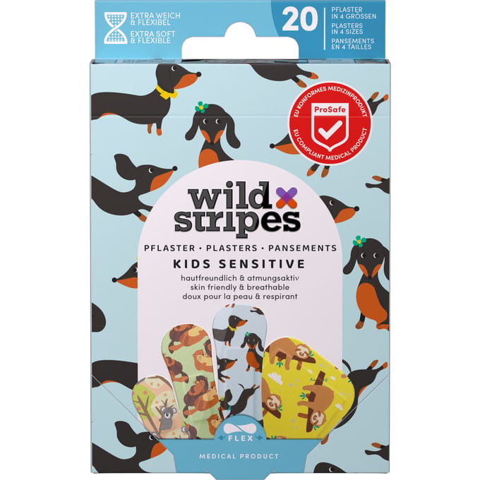 Wild Stripes Pleisters Kids Sensitive Animal Fun - 20 stuks