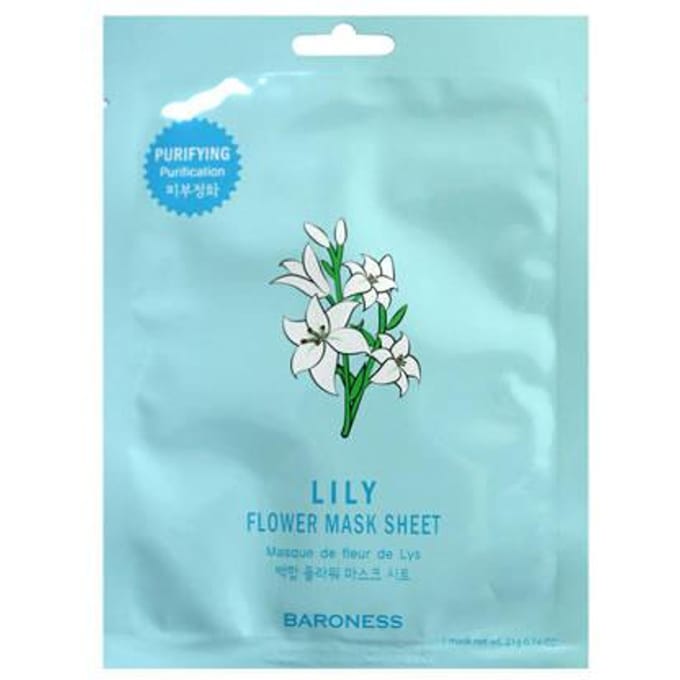 BARONESS Masque en tissu Fleur de Lys, 21 g - Masque en tissu à l'extrait de fleur de lys blanc