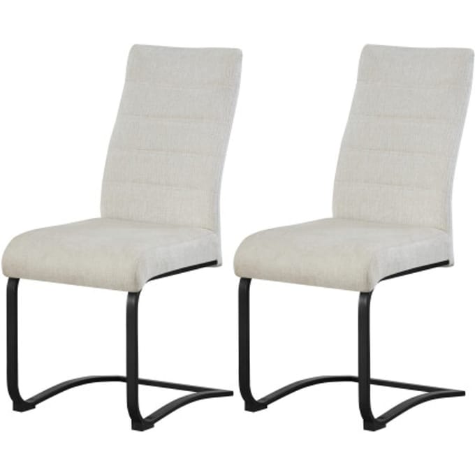 Furnilux Leni eetkamerstoel set van 2 in crème moderne fauteuil met pocketvering