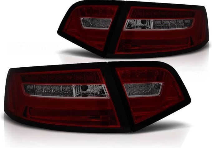Achterlichten voor AUDI A6 08-11 SEDAN ROOD SMOKE LED STRIP SEQ
