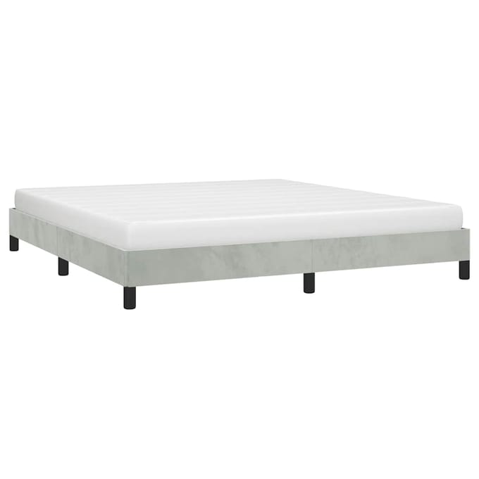 vidaXL - Bedframe - zonder - matras - lichtgrijs - California - King - fluweel