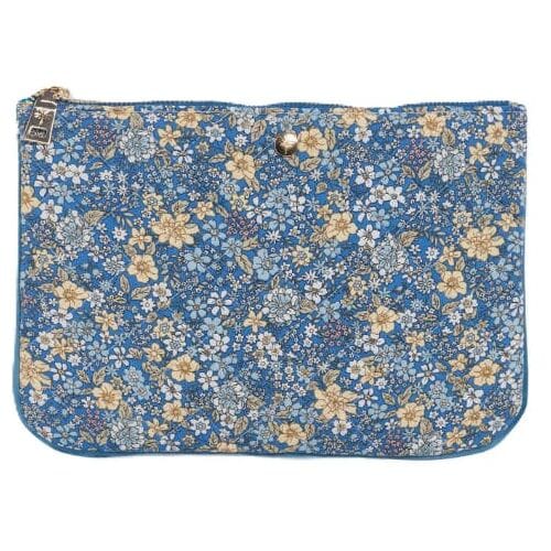 Fan Palm Blue Flower Cotton Makeup Bag 115 g
