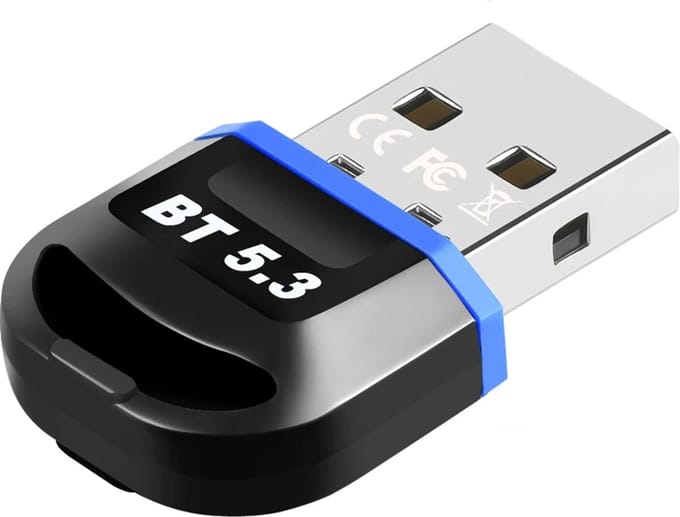 DrPhone Bluelink B2 – USB Bluetooth 5.3 Adapter – Bluetooth Ontvanger - Bluetooth Dongle - Bluetooth 5.3 - PC - Laptop - Toetsenbord – Bereik Tot 20M - Muis - Audio – Zwart