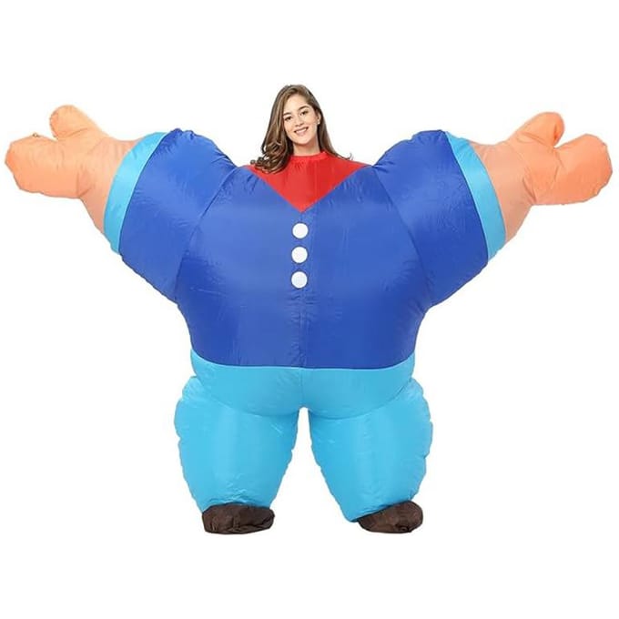 Zeeman Opblaaskostuum, Volwassen 150-190cm blauw