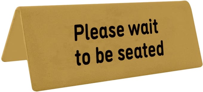 CombiCraft tafelbordje please wait to be seated 148x48mm - per 5 stuks