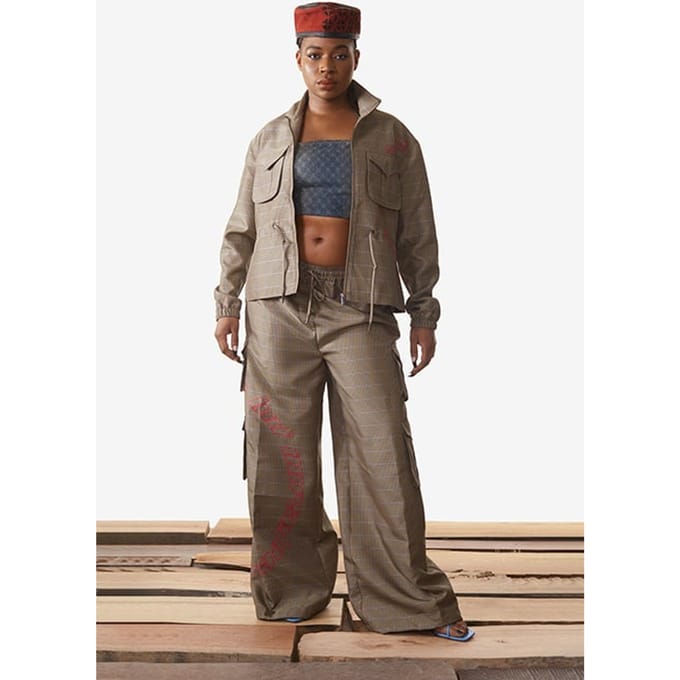 Daily Paper Sand Checked Kano Jacket Sand Check Größe: S | Cropped-Jacken Outlet | Damen | Braun