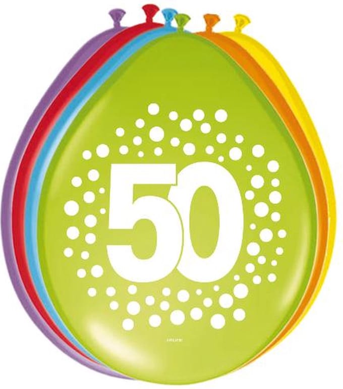 Ballonnen 12in/30cm Rainbow Dots 50 /8