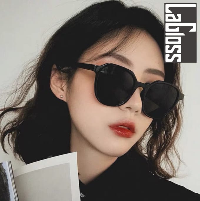 Lagloss® Retro Vierkante Dames Zonnebril - Zwart