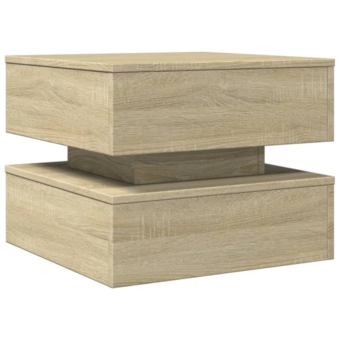 vidaXL - Salontafel - met - LED-verlichting - 50x50x40 - cm - sonoma - eiken