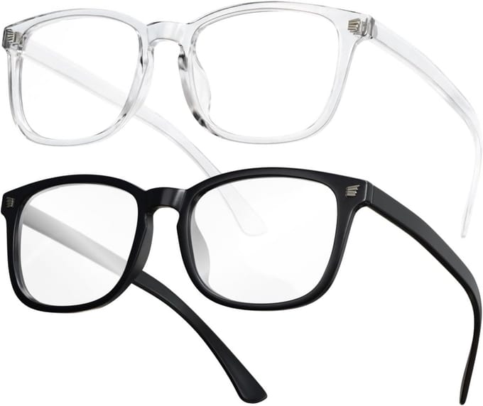 2 Pack Blue Light Blocking Reading Glasses for Eye Strain Relief